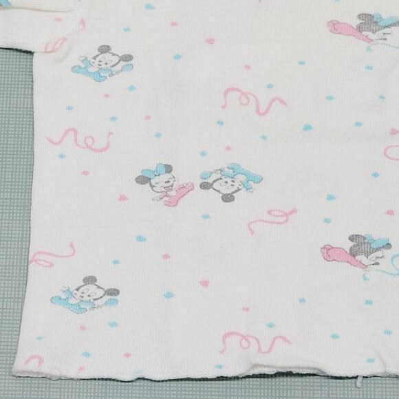 Vtg 80s Dundee Disney Babies Snap Cross Body Crib Shirt NB Mickey Minnie Mouse - Picture 12 of 12